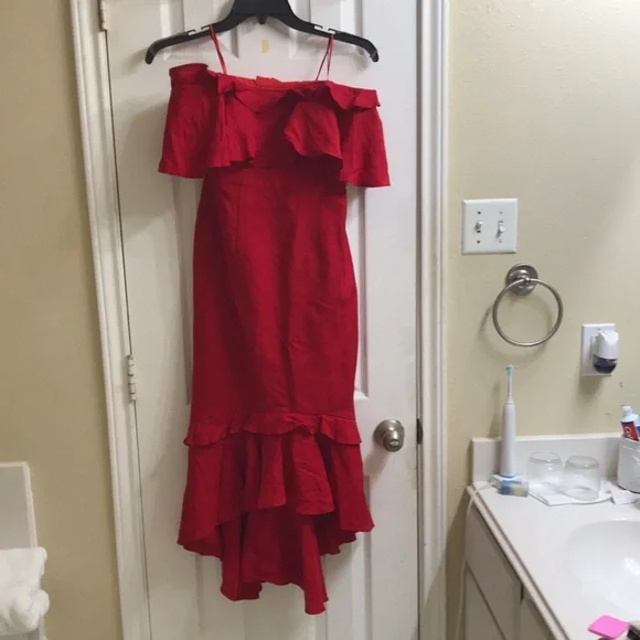 c meo red dress C/MEO Collective - Making Waves Dress in Red
